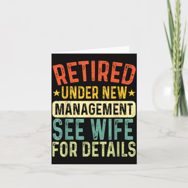 Carte Retired Under New Management See Wife For Details  (Devant)
