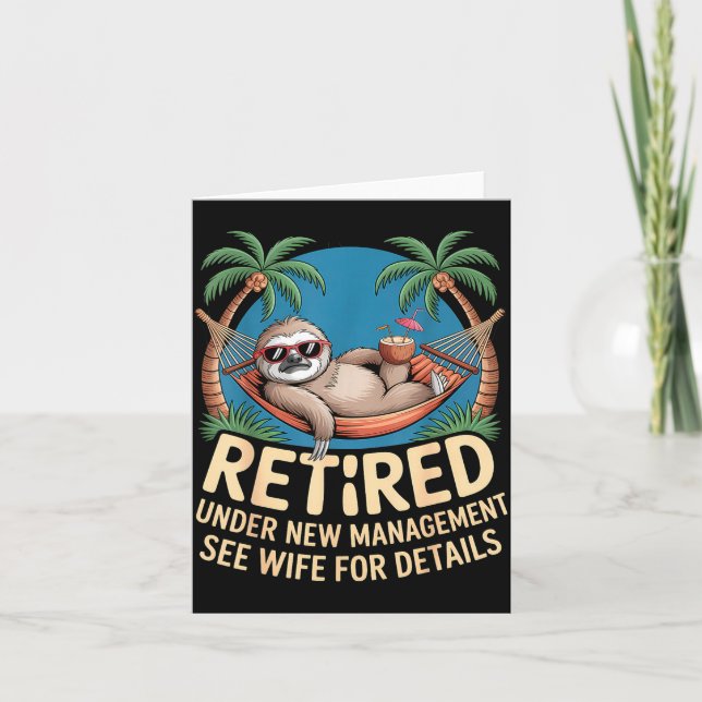Carte Retired Under New Management See Wife Funny Retire (Devant)