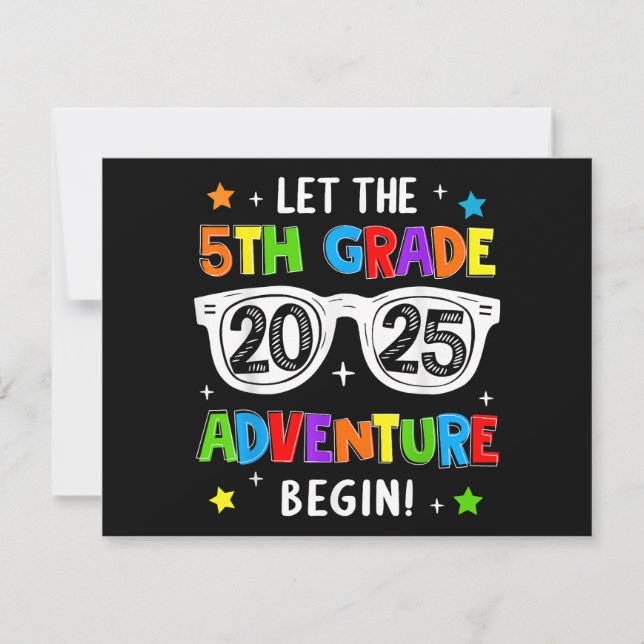 Carte Retour À L'École 2025 Laissez L'Aventure De 5E Ann (Devant)