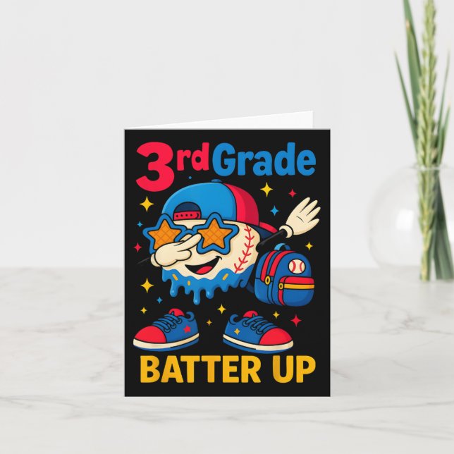 Carte Retour à l'école Baseball Glace Goutte Premier Jou (Devant)