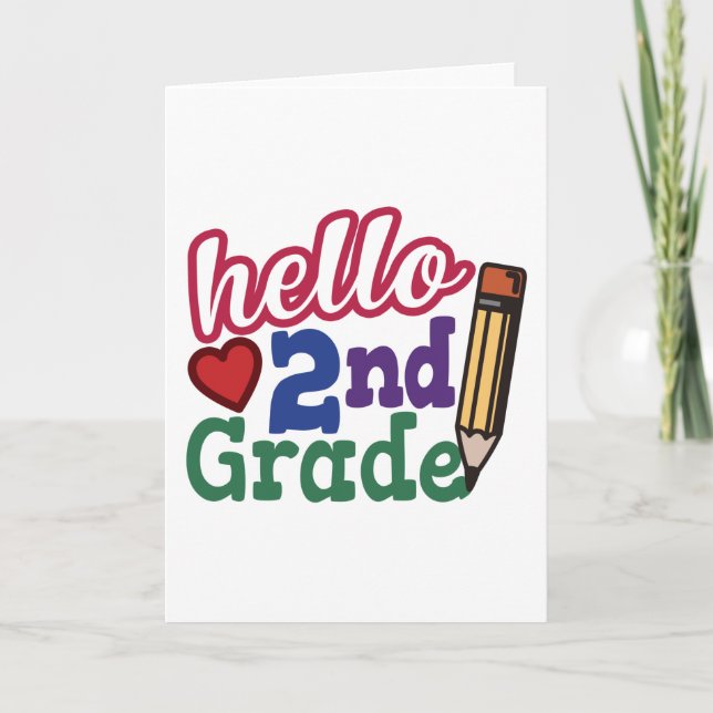 Carte Retour À L'École Cadeau - Bonjour Deuxième (2e ann (Devant)