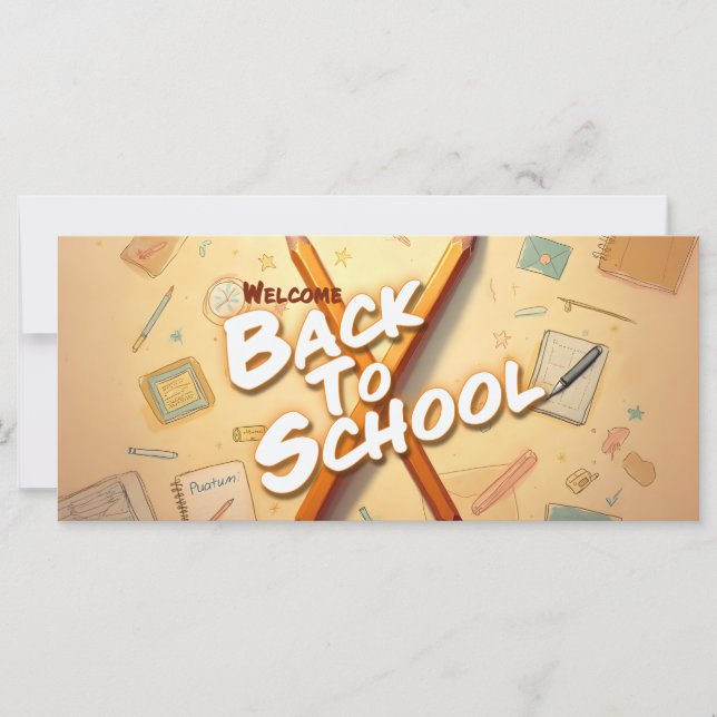 Carte Retour à l'école – Conception d'art au crayon (Devant)