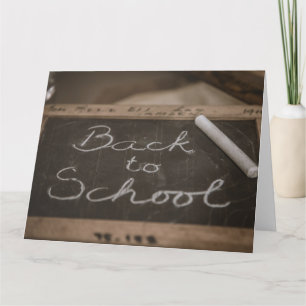 Carte Retour à l'école sur une vieille ardoise