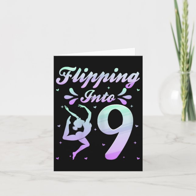 Carte Retour en 9 Gymnaste Gymnastique 9e Anniversaire P (Devant)