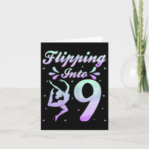 Carte Retour en 9 Gymnaste Gymnastique 9e Anniversaire P