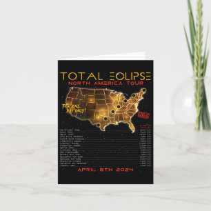 Carte Retour) Total Solar Eclipse 2024 North America Tou