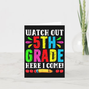 Carte Retourner À L'École Suivre La 5e Année Ici Je Vien