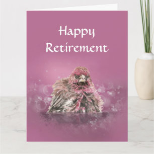 Carte Retraite amusante Humour d'oiseau de bain Finch