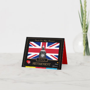 Carte Retraite avec drapeau britannique, Big Ben Horloge