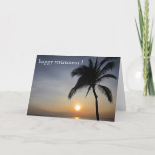 Carte retraite de la palme du coucher de soleil