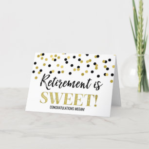 Carte Retraite est Sweet Félicitations Black Gold Dot