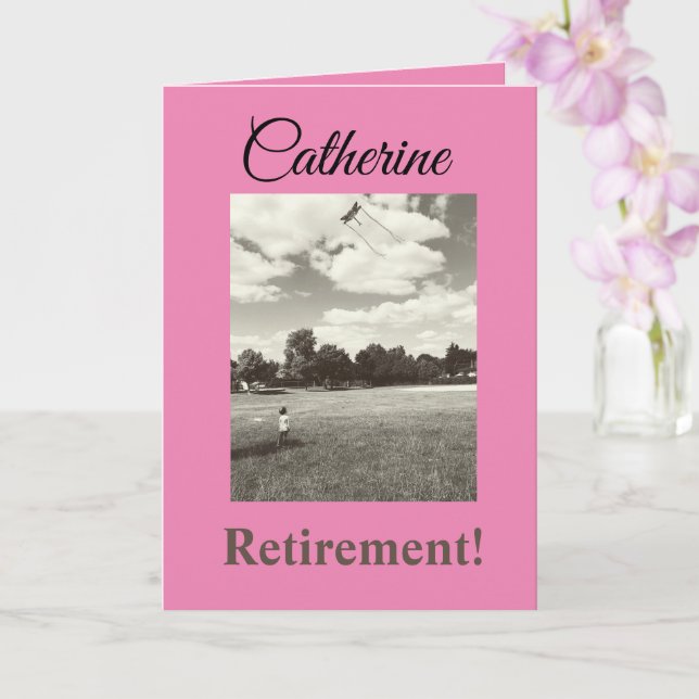 Carte Retraite ! Fille Inspirante Vœux Positifs (Orchidée)