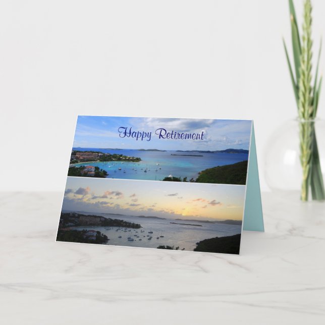 Carte Retraite heureuse, Collage de Cruz Bay, St. John (Devant)