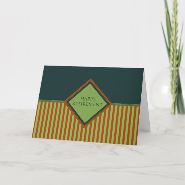 Carte retraite heureuse (diamantStriped) (Devant)