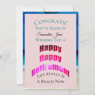 Carte Retraite heureuse heureuse Congrats son nom -