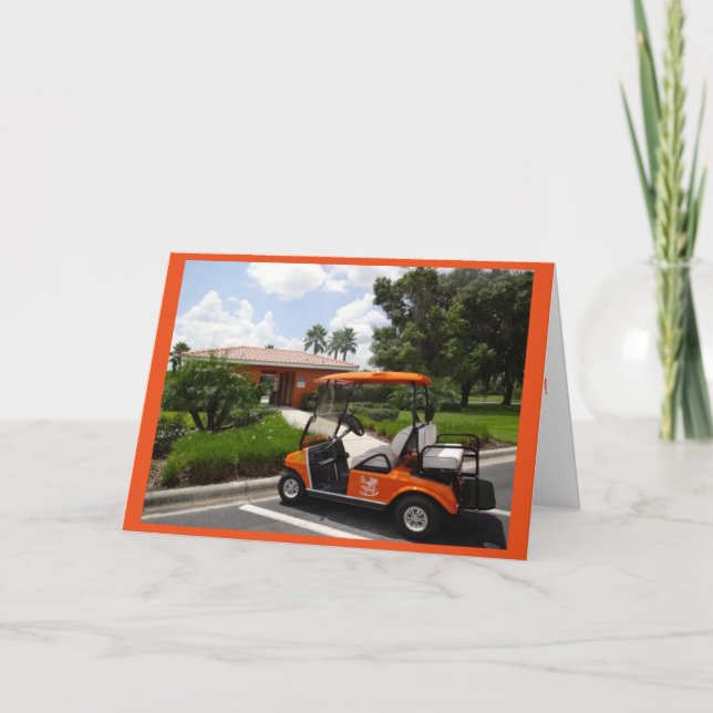 Carte Retraite - Orange Golf Panier Nouveau Jeu De Roues (Devant)