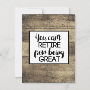 Carte Retraite rustique en bois Brown plate