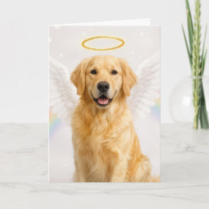 Carte Retriever doré avec des ailes d'ange