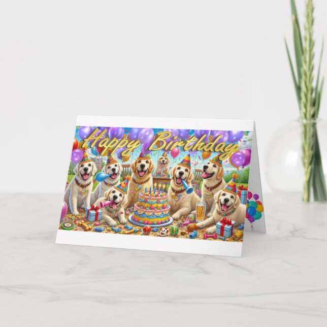 Carte Retrievers Célébrer un Anniversaire (Devant)
