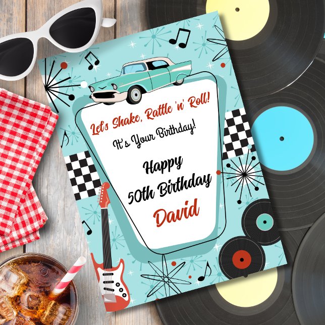 Carte Retro 1950's Diner Birthday (1950s retro birthday card
)