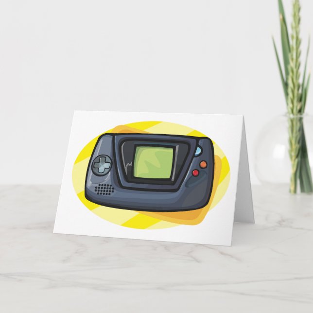 Carte Retro 90s Handheld Game Console Gamer (Devant)