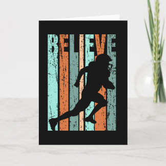 Carte Retro Anniversaire Mens Football Américain Orange 