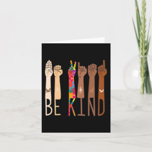 Carte Retro Be Kind Hand Sign Language ASL Puzzle Autism