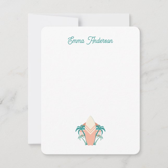 Carte Retro Beach Surfboard personnalisée (Devant)