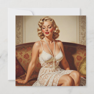 Carte Retro Beautiful Blonde 50's Style