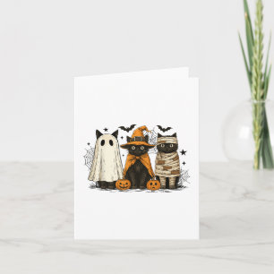Carte Retro Black Chat sorcière effrayante Halloween Cit
