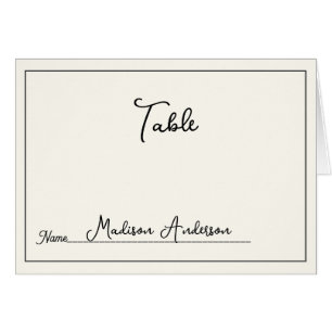 Carte Retro Black White Mariage Place