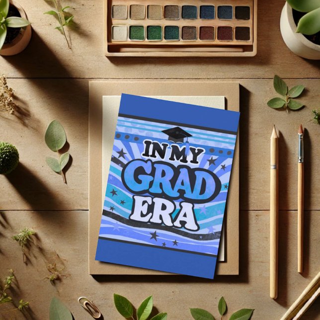 Carte Retro Blue Stylish Amusement Dans Ma Citation De L (Créateur téléchargé)