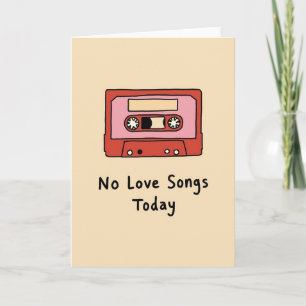 Carte Rétro Cassette Pas de Chansons d'Amour