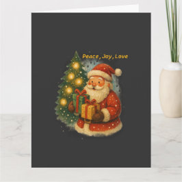 Carte “Retro Christmas Greeting Card – Santa with Gifts”
