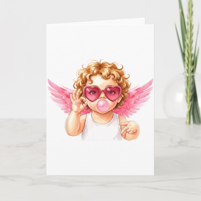 Carte Retro Cupid 67 Meme Bubblegum Funny Six Seven Vale (Devant)