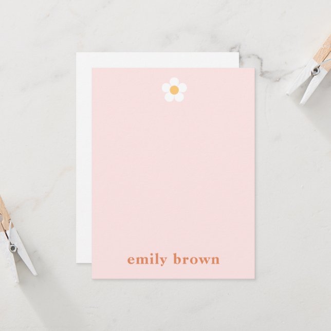 Carte Retro Daisy Note personnalisée (Devant/Arrière en situation)