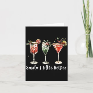 Carte Rétro Drôle Santa's Little Helper Martini Joyeux N