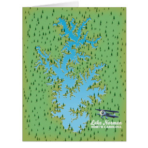 Carte rétro du lac Norman Caroline du Sud