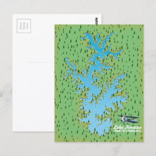 Carte rétro du lac Norman Caroline du Sud