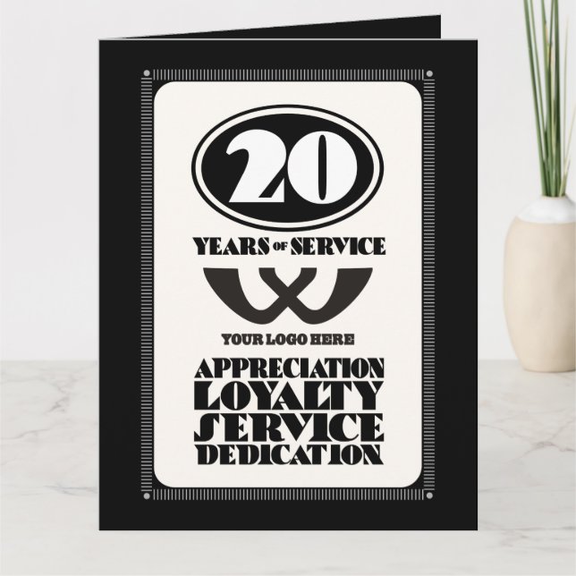 Carte Rétro employé 20 ans de service (Devant)