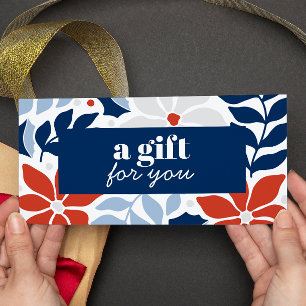 CARTE RÉTRO FLEURS NOËL ARGENT BLEU ROUGE SPÉCIAL