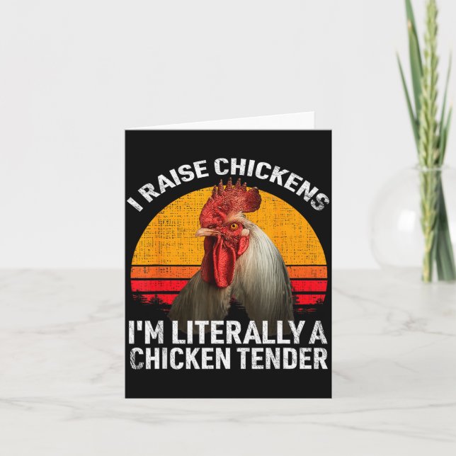 Carte Retro Funny Chicken Lover Gift – I Raise Chickens  (Devant)