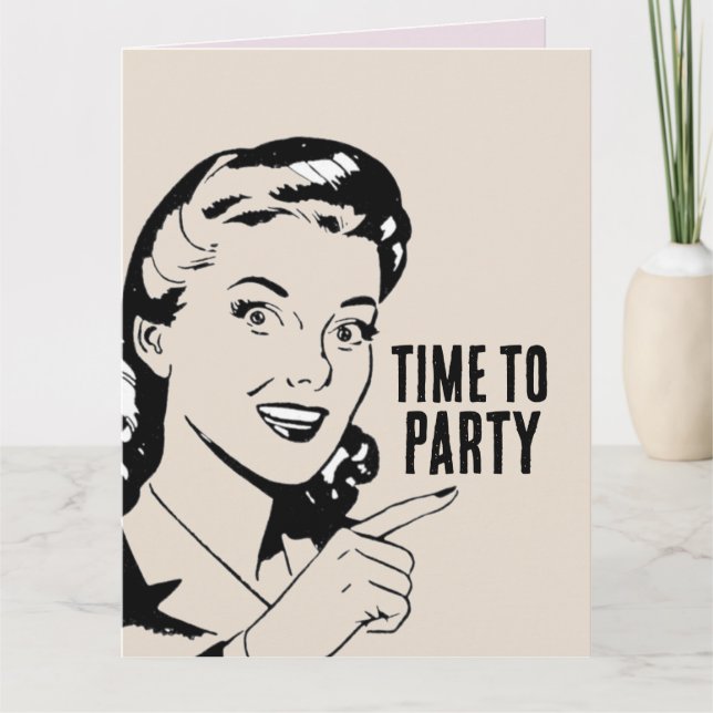 CARTE RETRO FUNNY FUNNY BANTHDAE GREETING CARD (Devant)
