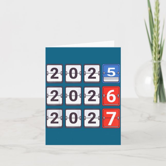 Carte Retro Funny Happy New Year 2026 2027 67 Meme Six S (Devant)