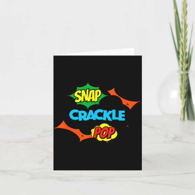 Carte Retro Funny Snap Crackle P Quote Relax Meme Game  (Devant)