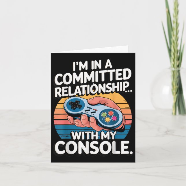 Carte Retro Gaming Relationship Funny Gamer Console Love (Devant)