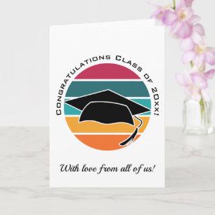 Carte Retro Graduation Graduation Casquette Mortarboard