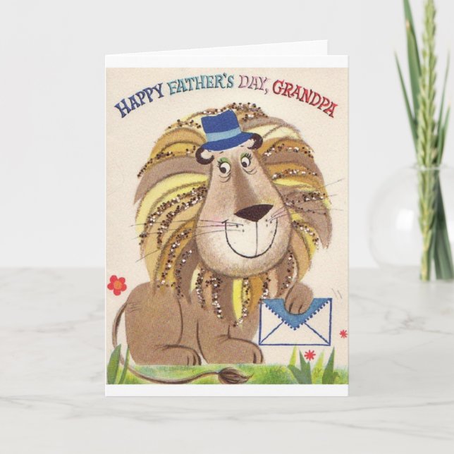 Carte Rétro grand-papa heureux de fête des pères (Devant)