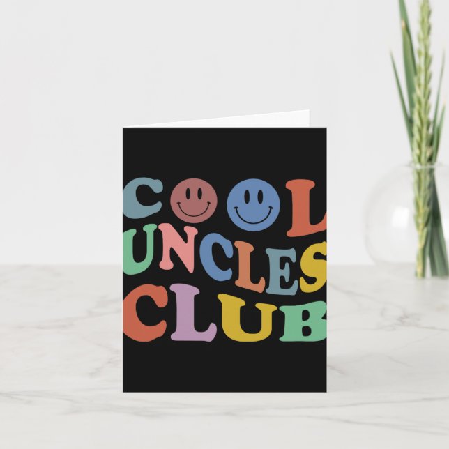 Carte Retro Groovy Cool Uncles Club Smile Face Funny New (Devant)