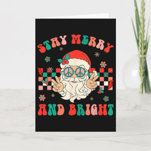 Carte Rétro Groovy Restez Joyeux Et Lumineux Père Noël C